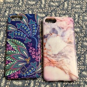 Vera Bradley Blue Paisley and Pink Marble I Phone SE Cases